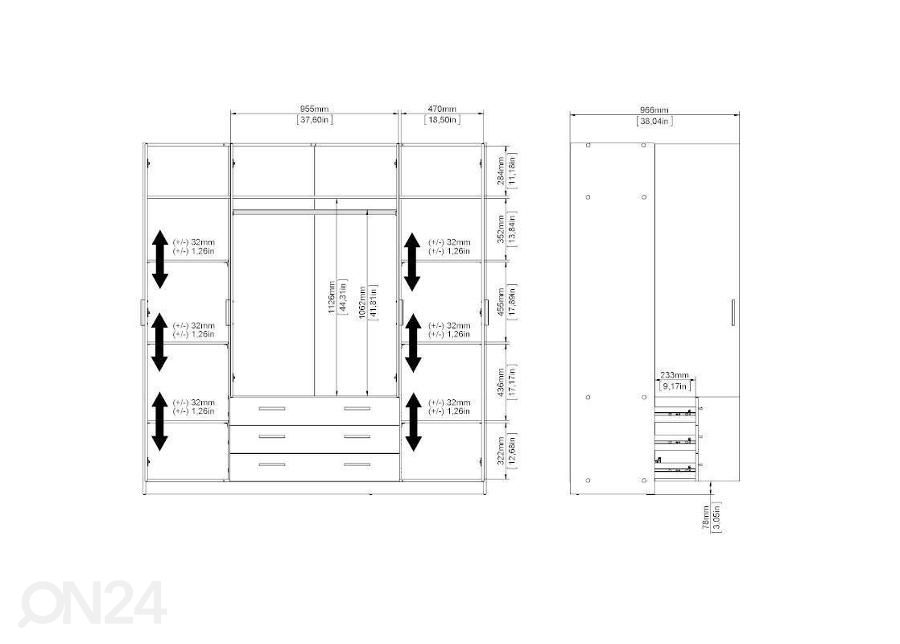 Vaatekaappi Sprint 195,5 cm kuvasuurennos