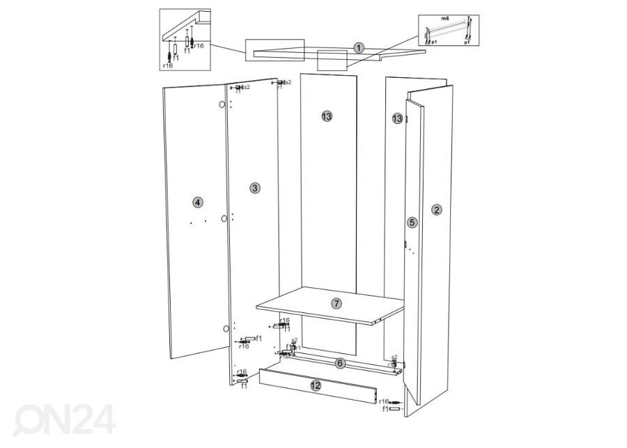 Vaatekaappi Top mix 60 cm kuvasuurennos