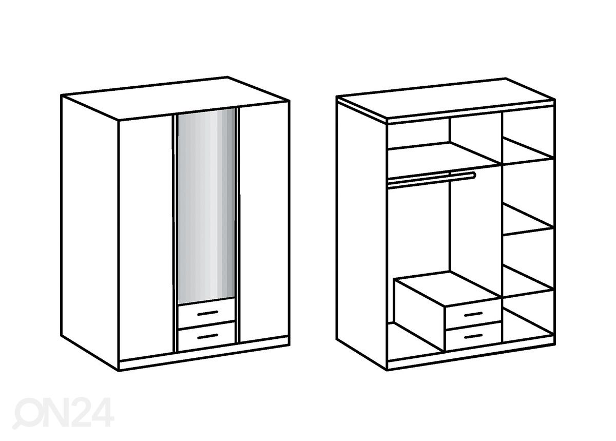 Vaatekaappi Trio 135 cm kuvasuurennos