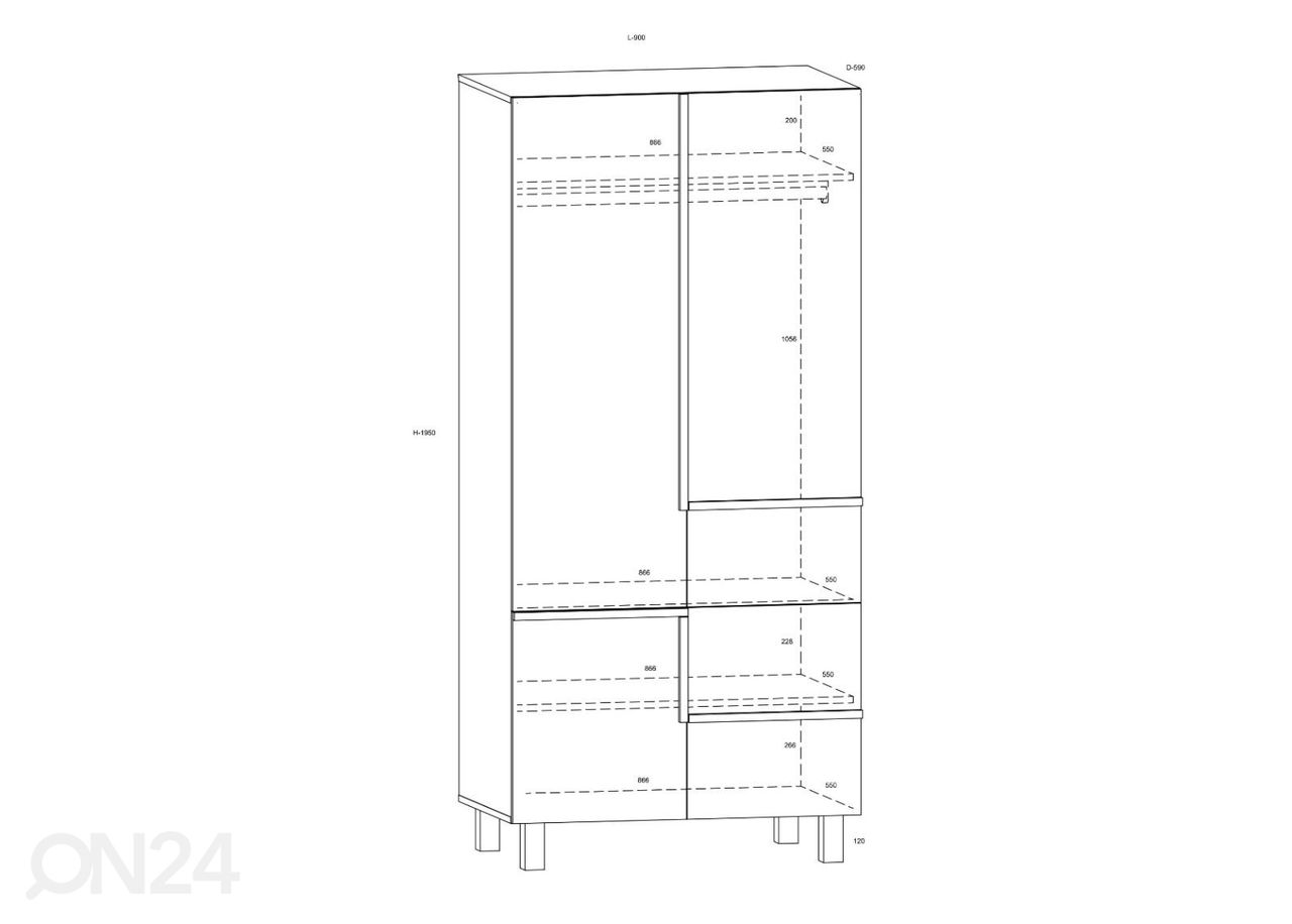 Vaatekaappi Youghal 90 cm kuvasuurennos