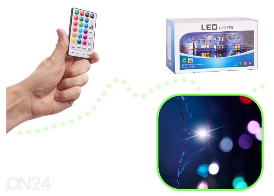 Valoverho LED-valoilla 3x3m 200 LED + kaukosäädin 16:lla värimuistilla kuvasuurennos