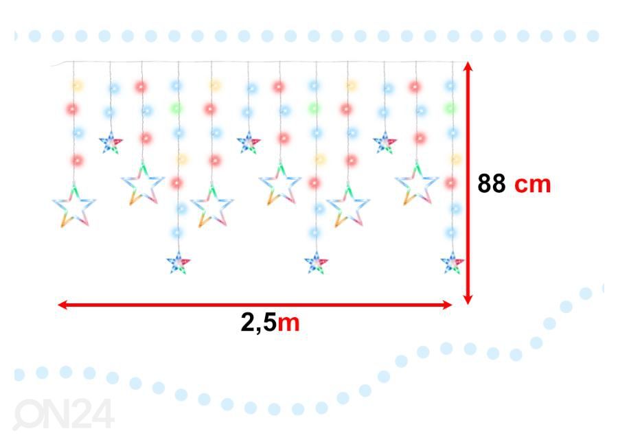 Valoverho Tähdet 2.5 m 138LED monivärinen kuvasuurennos