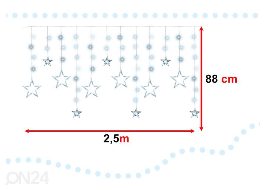 Valoverho Tähdet 2.5 m 138LED viileä valkoinen kuvasuurennos