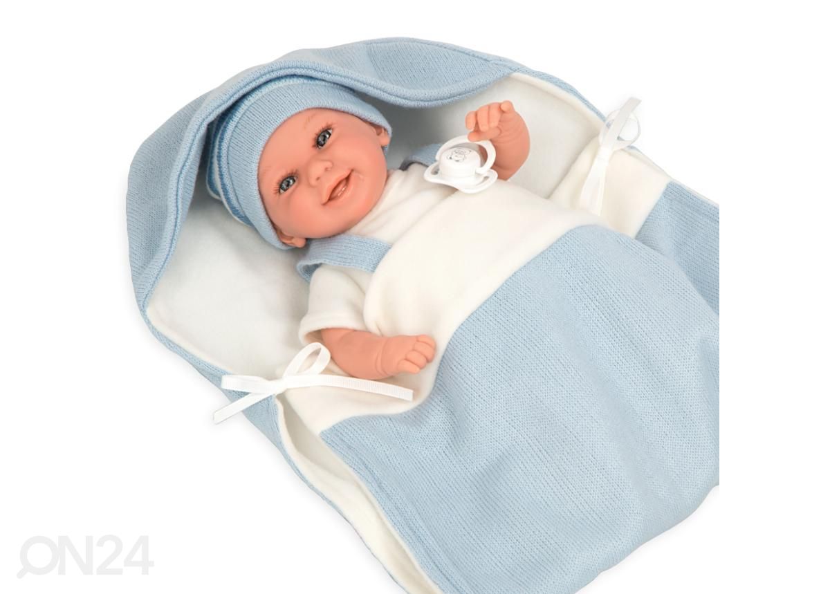 Vauvanukke Arias ja sininen peitto 35cm kuvasuurennos