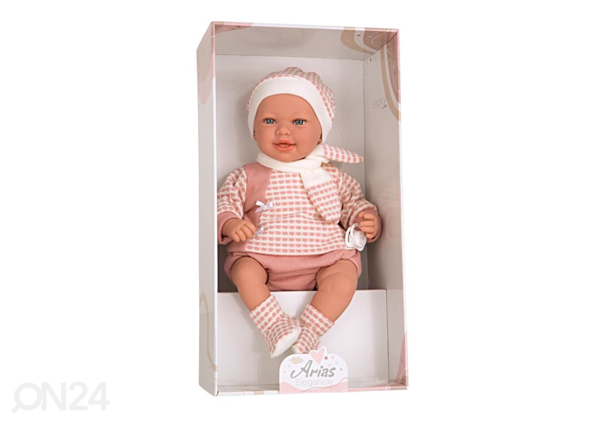 Vauvanukke Arias vaaleanpunaisella asulla, 45 cm kuvasuurennos