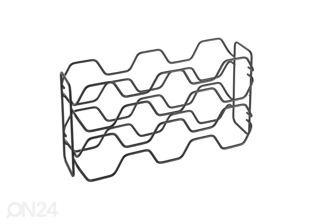 Viinipulloteline 10:lle viinipullolle Hexagon, 43x12x11 cm, must kuvasuurennos