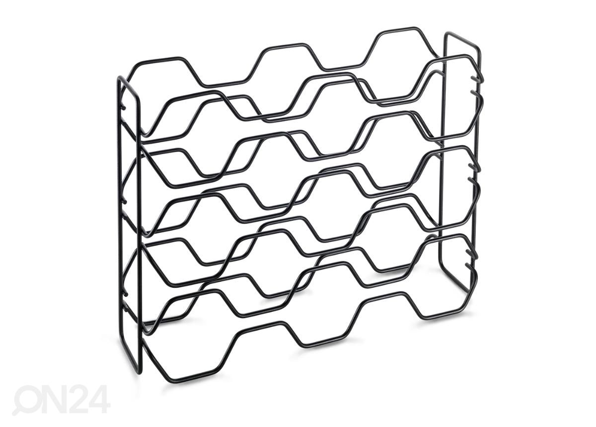 Viinipulloteline 15:lle pullolle Hexagon, 43x12x34 cm, musta kuvasuurennos