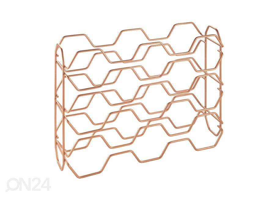 Viinipulloteline 15:lle pullolle Hexagon, 43x12x34 cm, pronssi kuvasuurennos