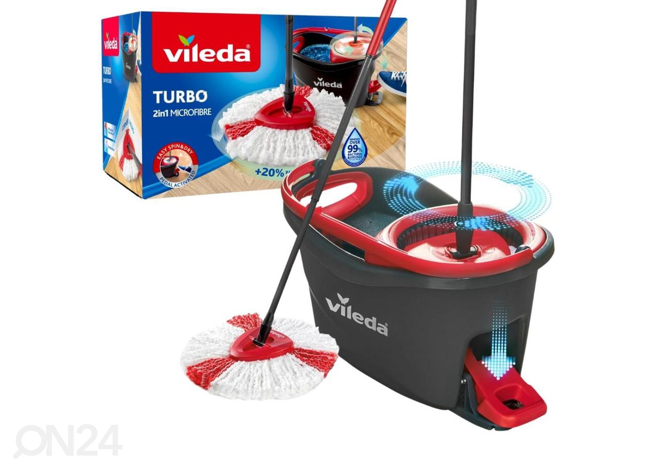 Vileda lattianpuhdistussetti Easy Wring&Clean Turbo moppi + sanko kuvasuurennos