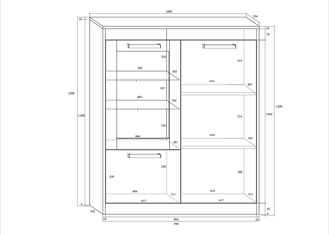 Vitriinikaappi 100 cm kuvasuurennos