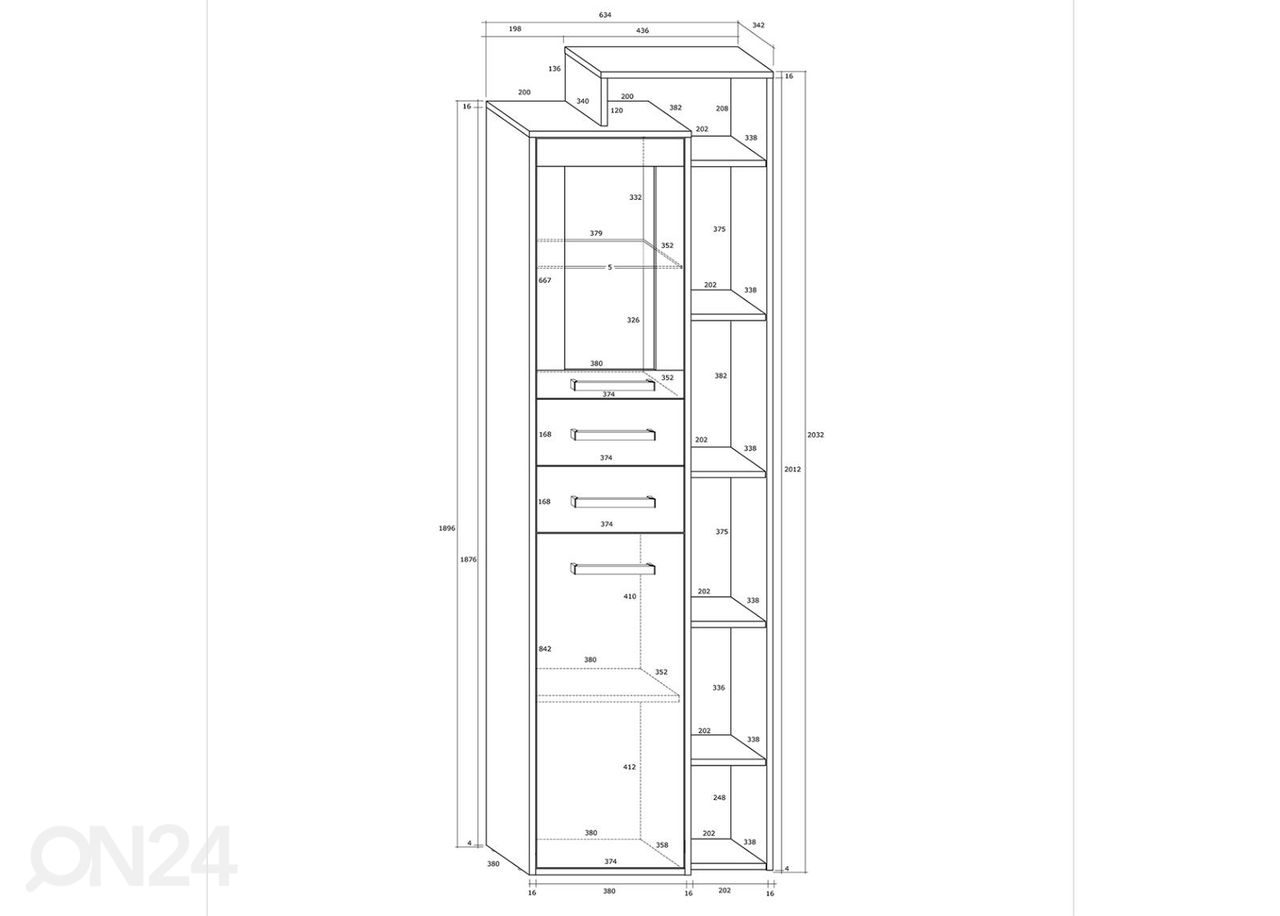 Vitriinikaappi 64 cm kuvasuurennos