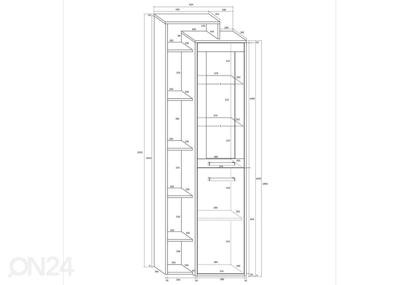 Vitriinikaappi 64 cm kuvasuurennos