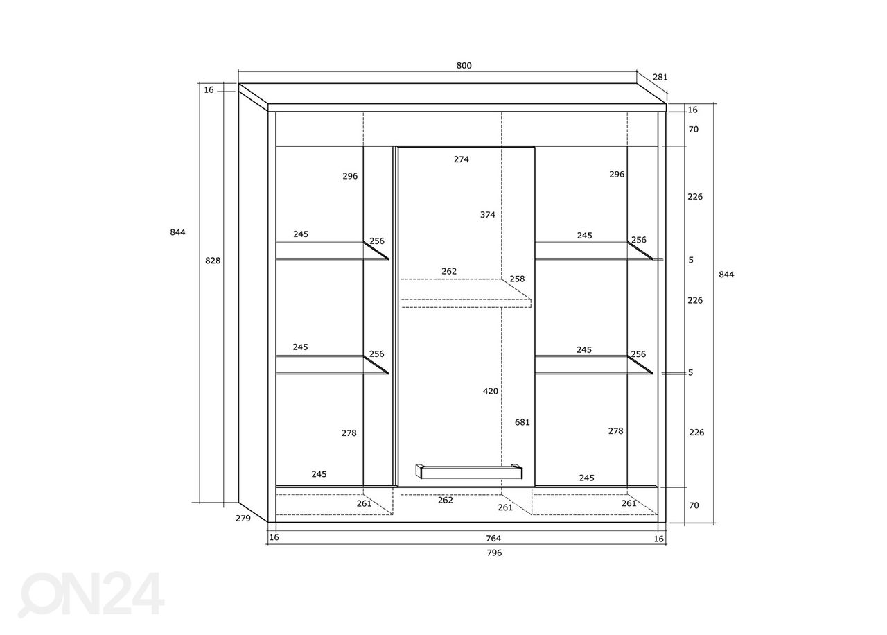 Vitriinikaappi 80 cm kuvasuurennos