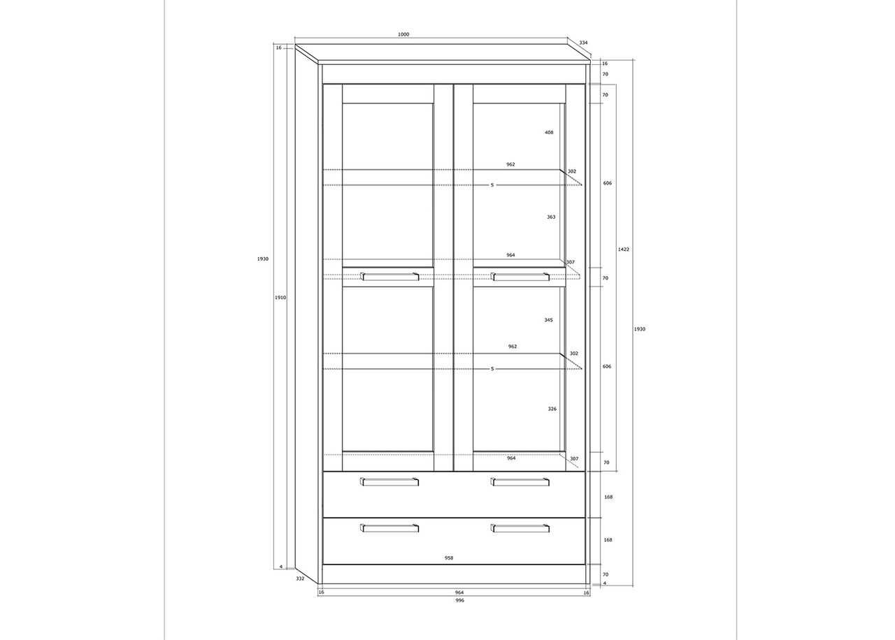 Vitriinikaappi Cobhy 100 cm kuvasuurennos