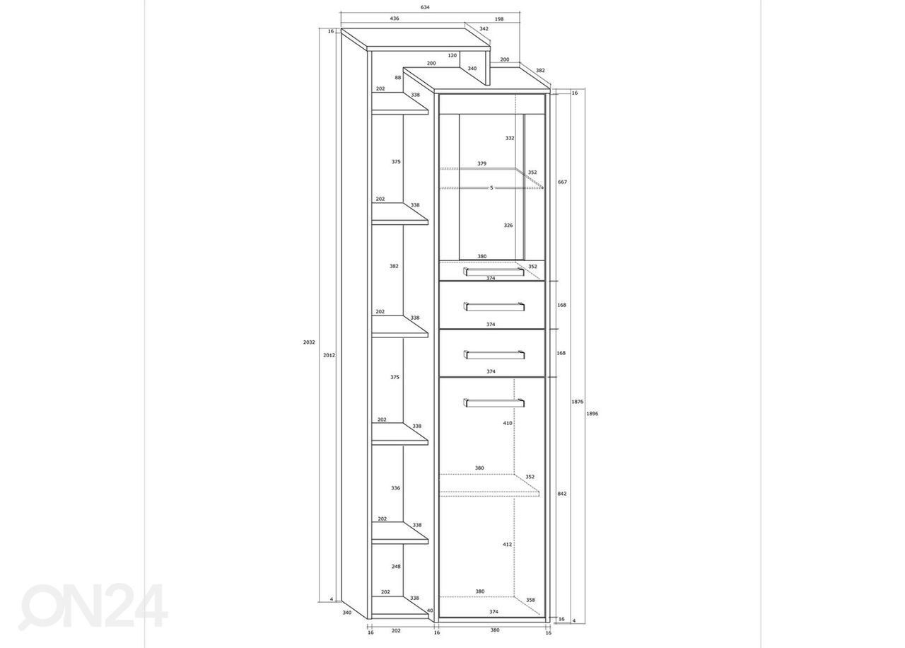 Vitriinikaappi Macroom 64 cm kuvasuurennos