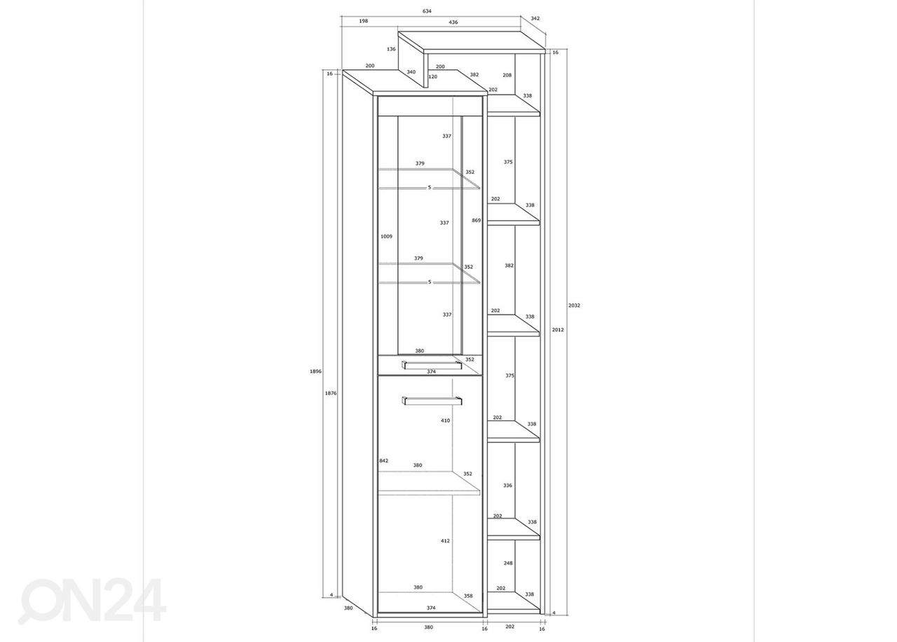 Vitriinikaappi Macroom 64 cm kuvasuurennos