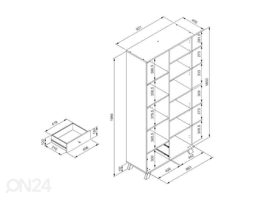 Vitriinikaappi Medan 92 cm kuvasuurennos