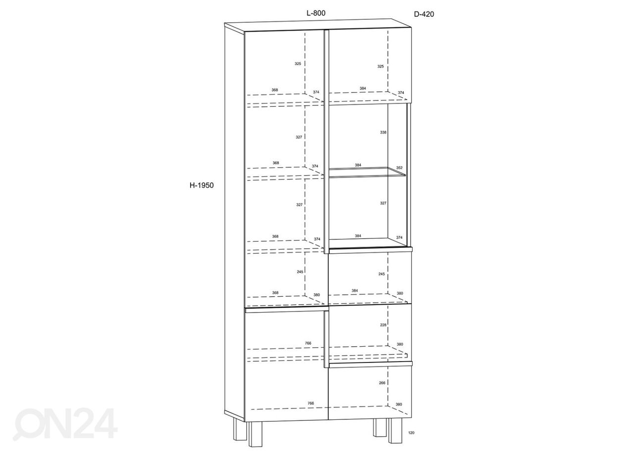 Vitriinikaappi Youghal 80 cm kuvasuurennos