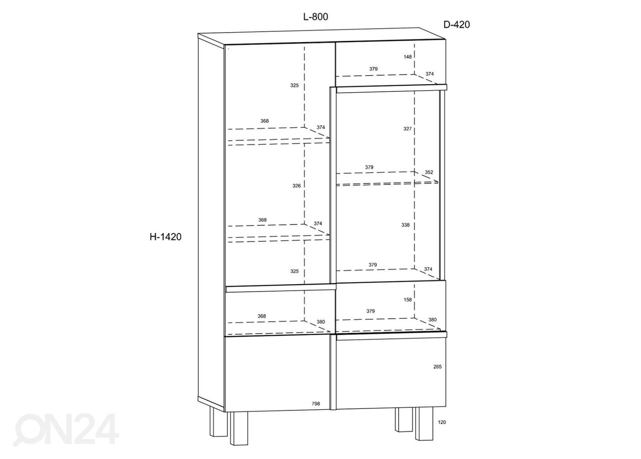 Vitriinikaappi Youghal 80 cm kuvasuurennos