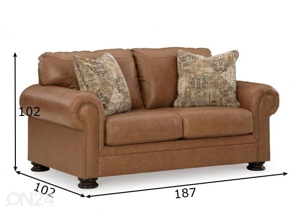 2-istuttava sohva mitat