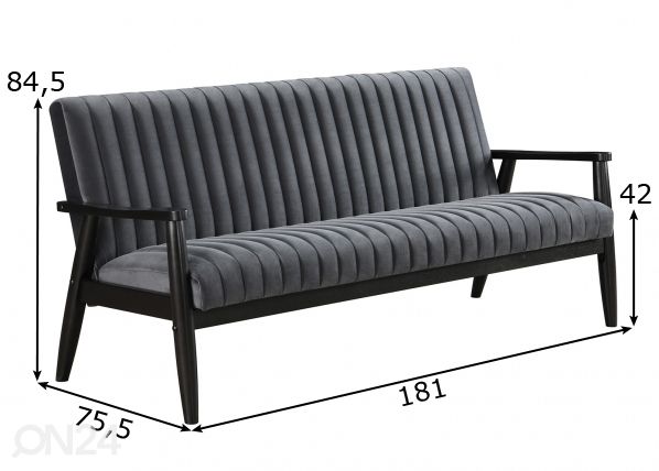 3-istuttava sohva mitat