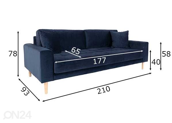 3-istuttava sohva Madrid mitat