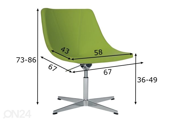 Asiakastuoli Soft Cross mitat