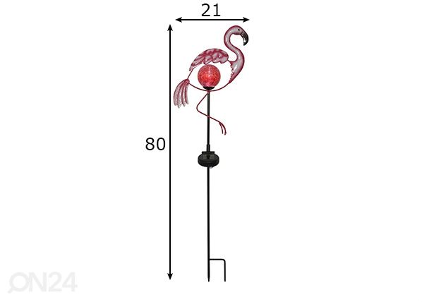Aurinkokennovalaisin Flamingo mitat