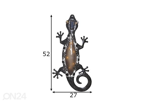 Aurinkokennovalaisin Gecko mitat