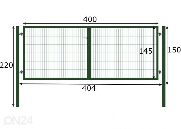 Autoportti Strong 400x150 cm mitat