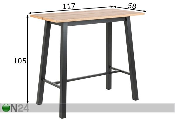 Baaripöytä Fally mitat