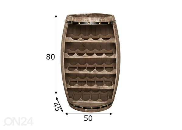 Baaripöytä / viinipulloteline Bodega mitat