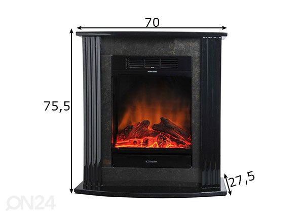 DIMPLEX sähkötakka MOZART MINI BLACK mitat