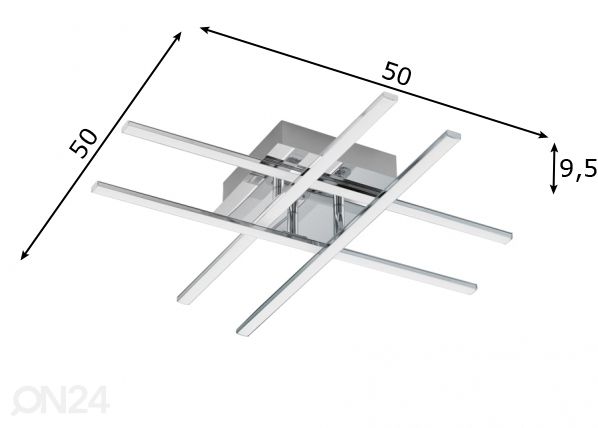Eglo kattovalaisin Lasana LED mitat