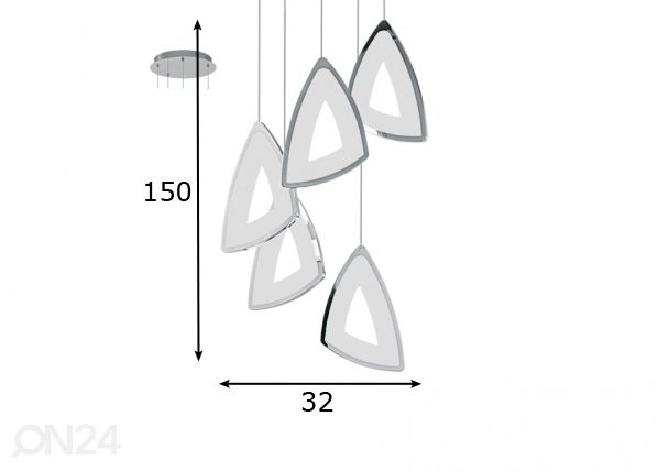 Eglo riippuvalaisin Amonde LED mitat