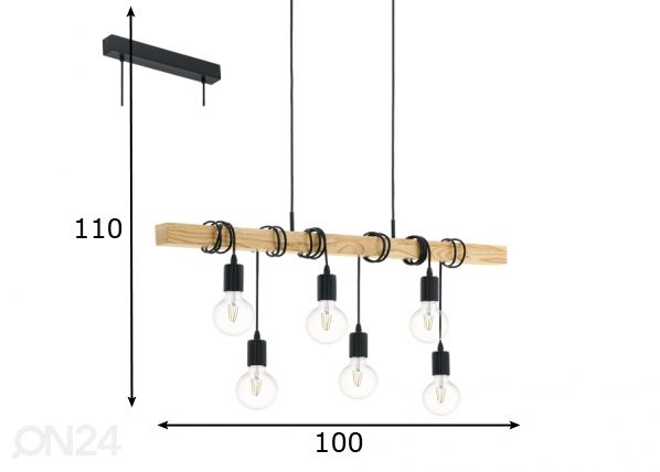 Eglo riippuvalaisin Townshend mitat