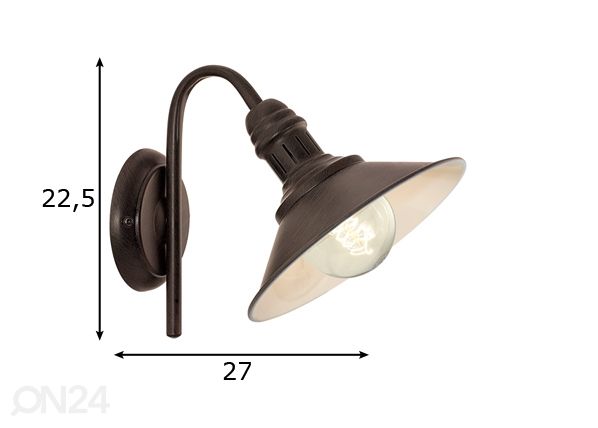 Eglo seinävalaisin Stockbury mitat