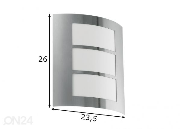 Eglo ulkovalaisin City mitat
