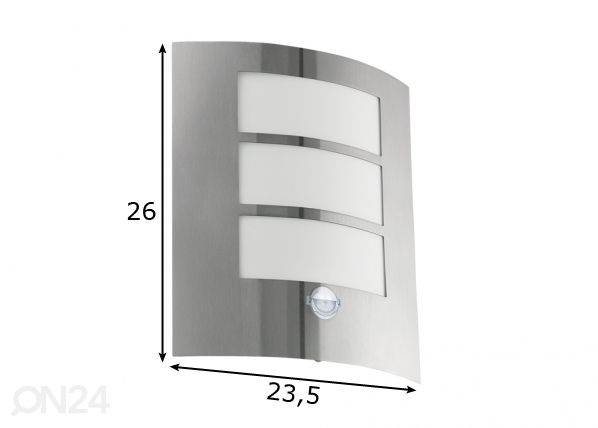 Eglo ulkovalaisin liiketunnistimella City mitat