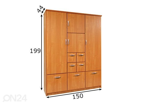 Eteiskaappi 150 cm mitat