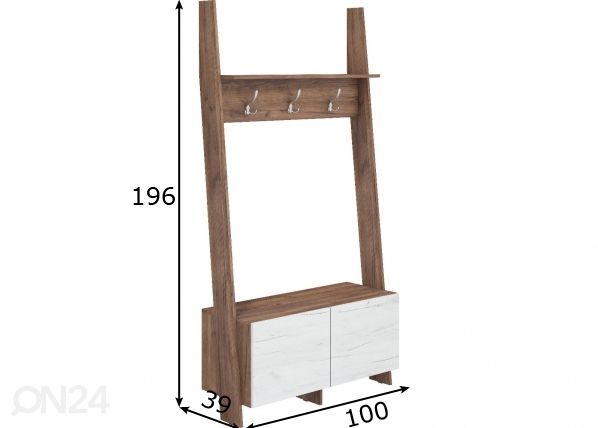 Eteisnaulakko 100 cm mitat