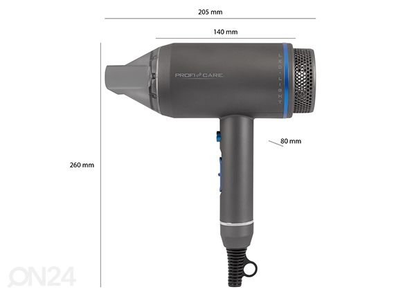 Hiustenkuivaaja ProfiCare mitat