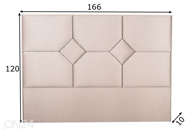 Huonekalukankaalla verhoiltu sängynpääty Mosaiik 166x120x10 cm mitat