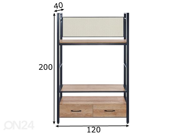 Hyllykkö 120x200 cm mitat