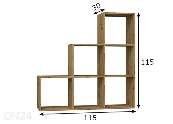 Hyllykkö Happy 115 cm mitat