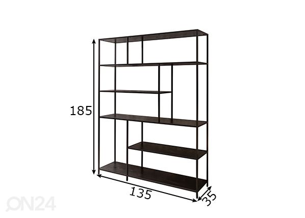 Hyllykkö Slim Line 135 cm mitat