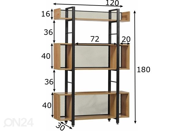 Hyllystö 120 cm mitat