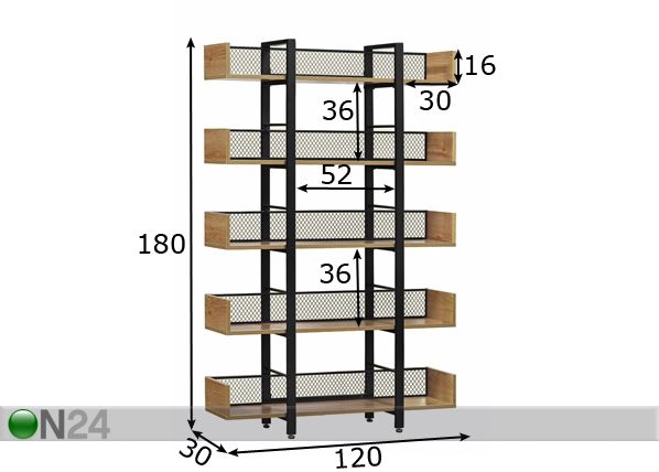 Hyllystö 120 cm mitat