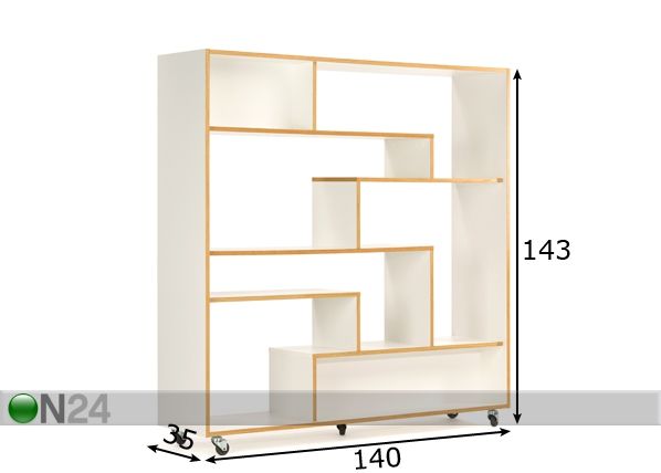 Hyllystö SOUTHBURY ROOM DIVIDER mitat