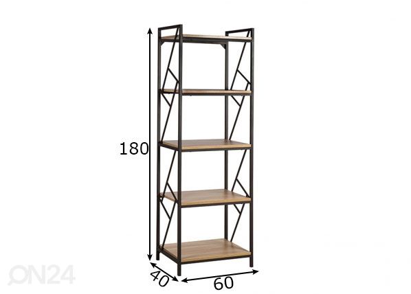 Hyllystö Study 5-tasoa mitat